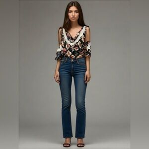 Always indigo size medium blouse